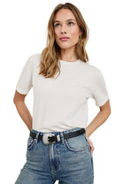 Rails Womens Sweaters - Cashmere XSmall / White Cotton Cashmere Short Sleeve Tee