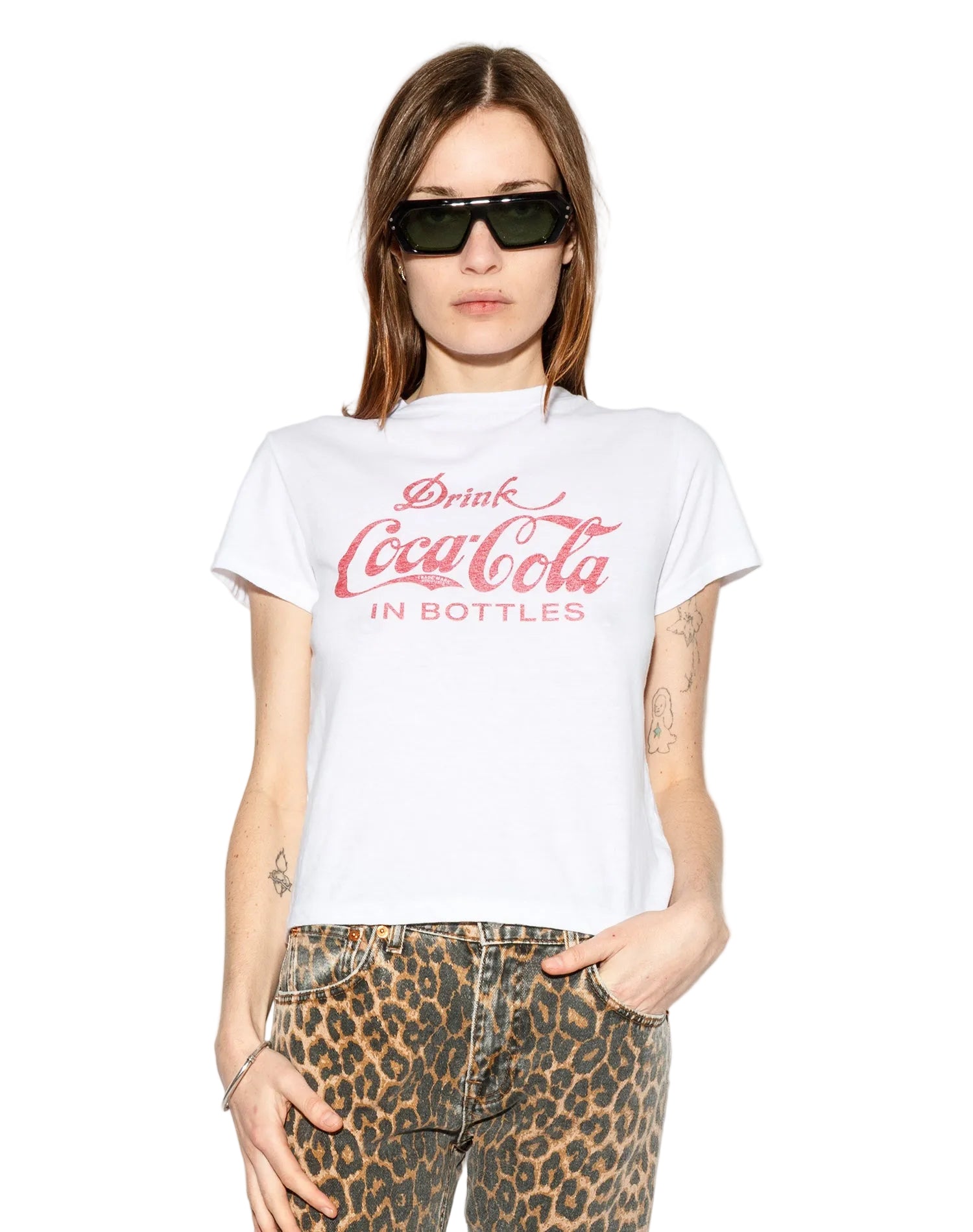 RE/DONE Womens Basics Classic Tee Coke in Bottles