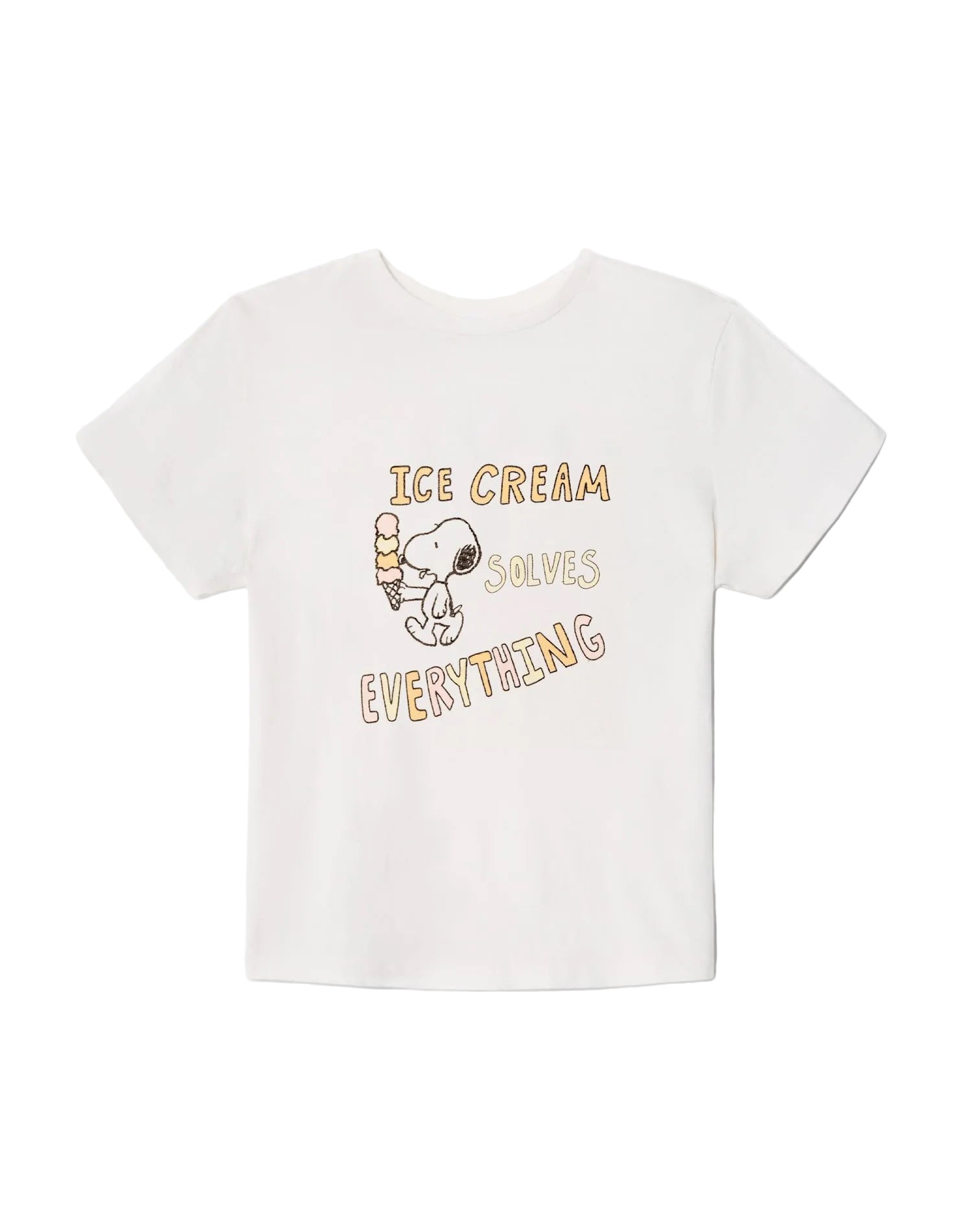 RE/DONE Womens Basics Classic Tee Snoopy Ice Cream