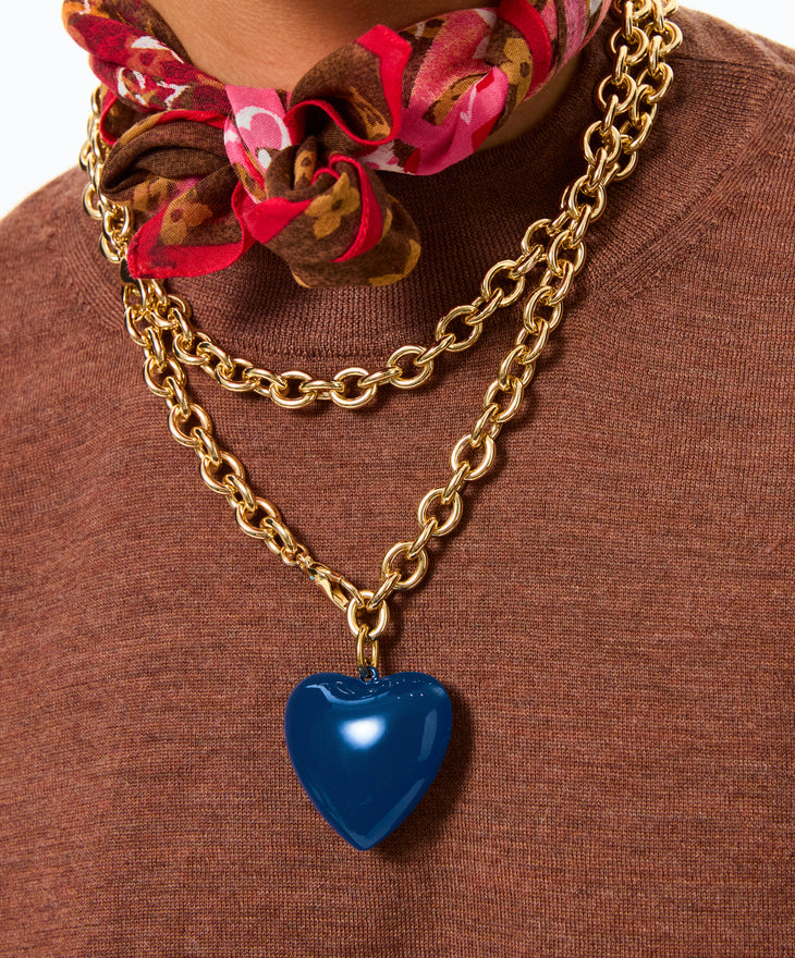 Roxanne Assoulin Womens Jewelry The Big Puffy Heart Charm Necklace
