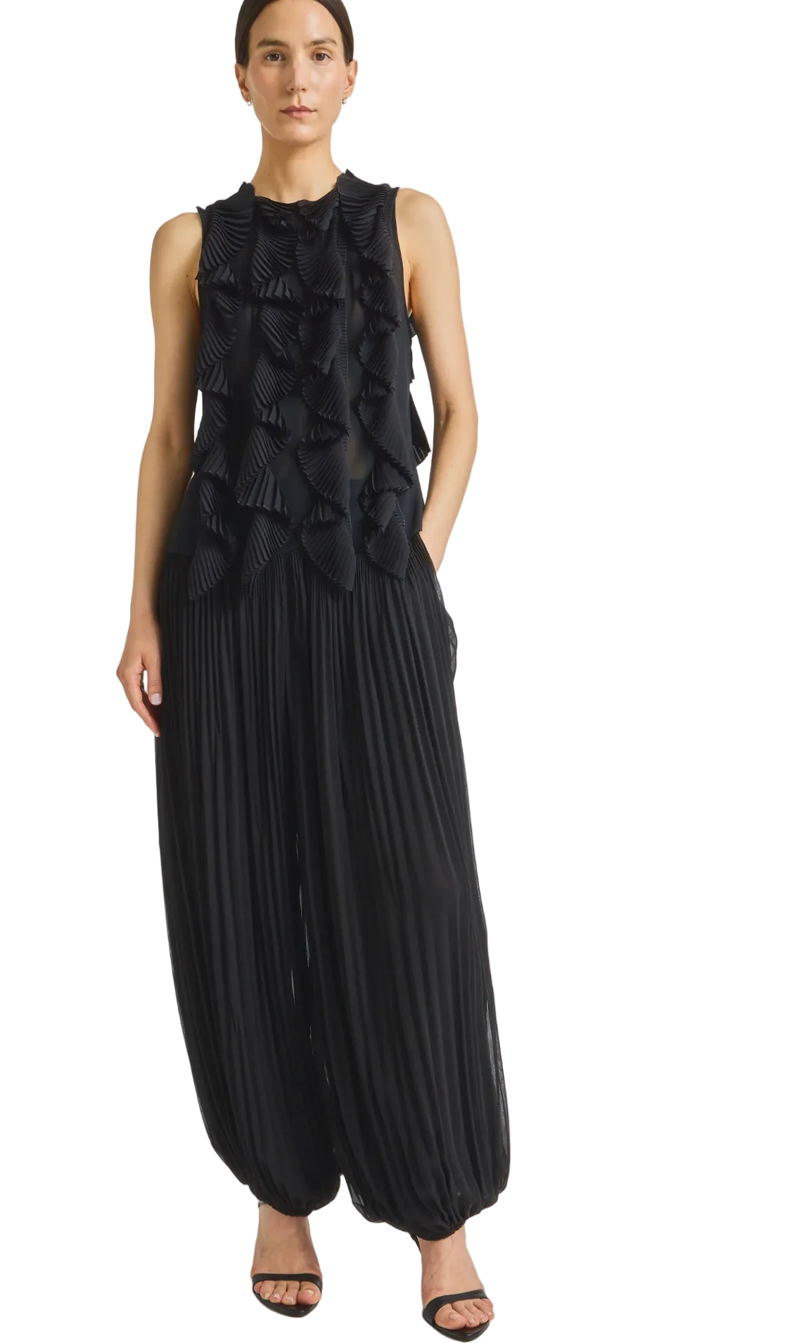 Saint Art New York Womens Bottoms Ronan Pleated Chiffon Pant