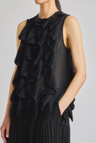 Saint Art New York Womens Novelty Tops Neo Organza Pleated Top