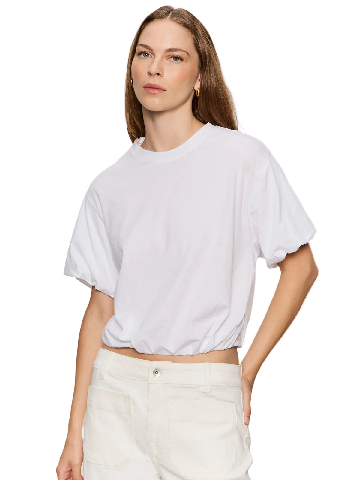Sanctuary Womens Basics Pleat Bubble Tee
