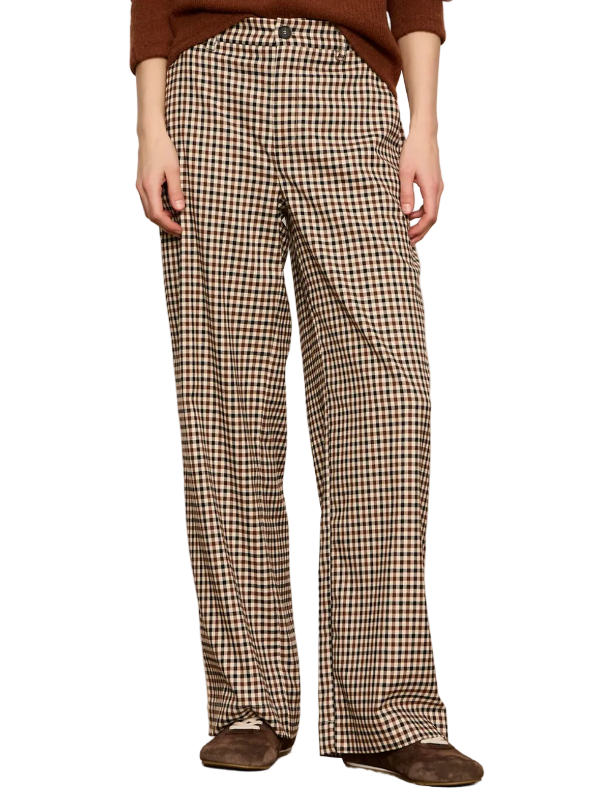 Sanctuary Womens Bottoms 24 / Burnt Cocoa Check Eloise Trouser