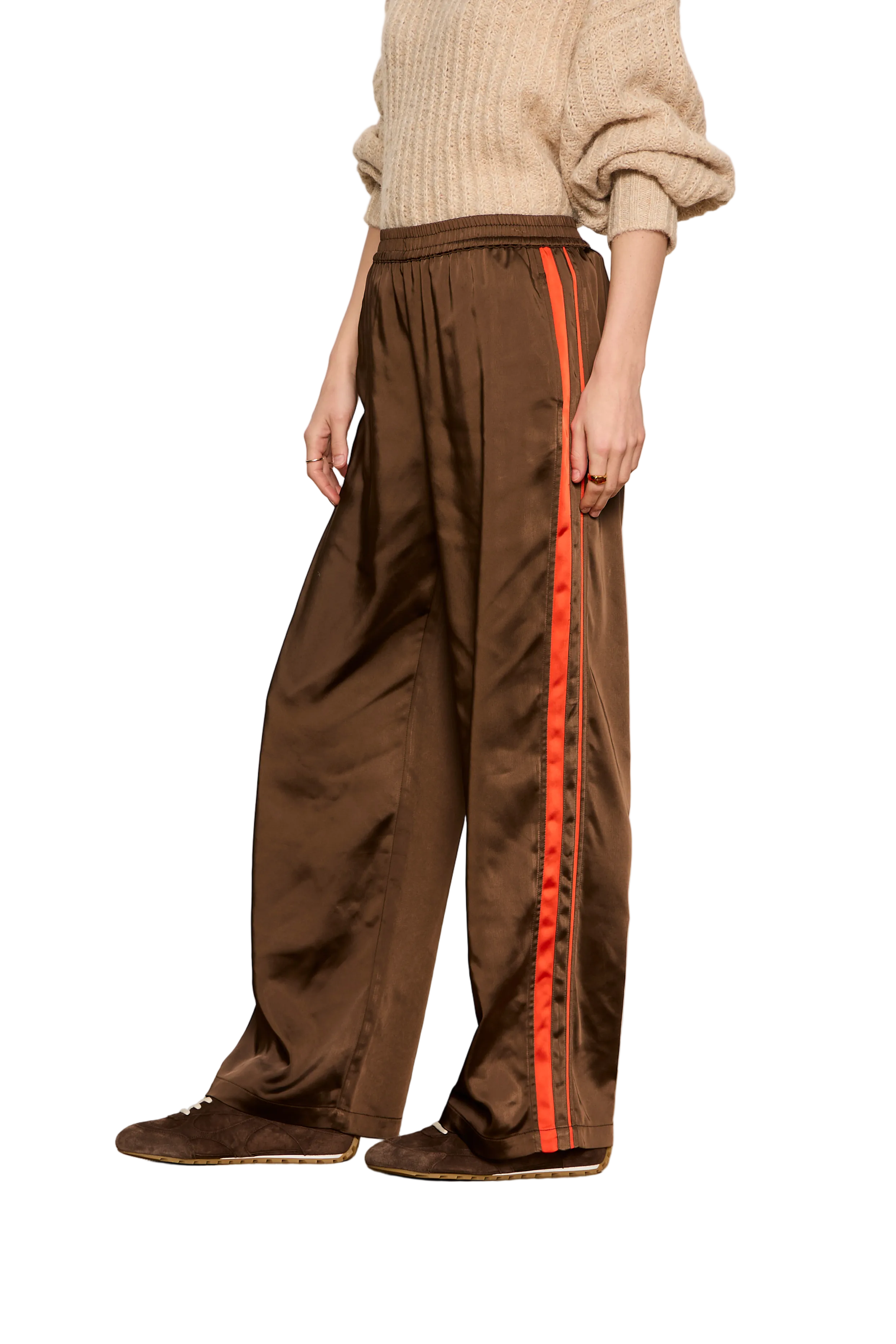 Sanctuary Womens Bottoms XSmall / Espresso Martini On Track Satin Pant