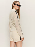 Sanctuary Womens Jackets Open Stitch Track Jacket