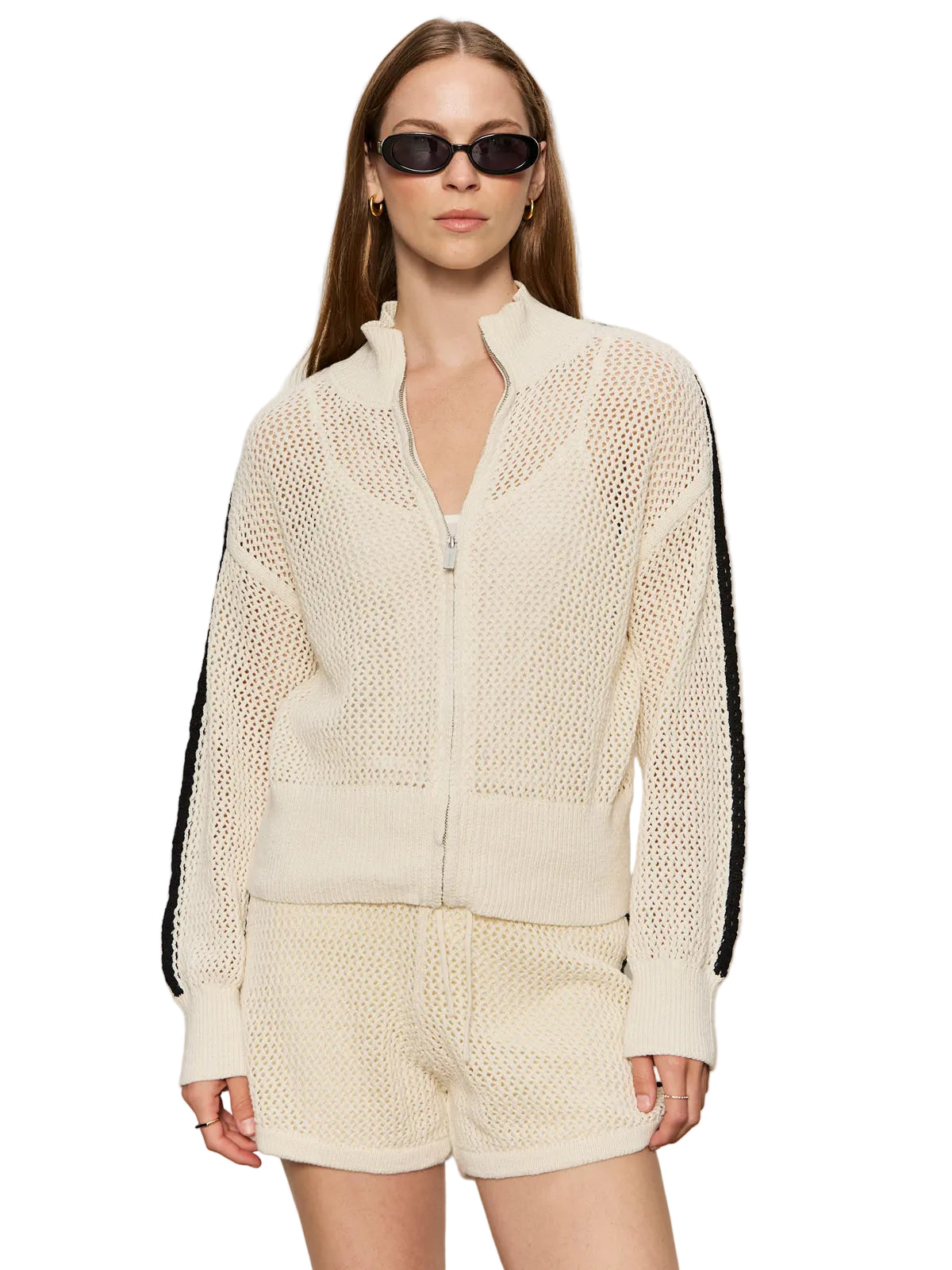 Sanctuary Womens Jackets Open Stitch Track Jacket