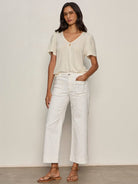 Sanctuary Womens Novelty Knit Tops Keyhole Flutter Tee