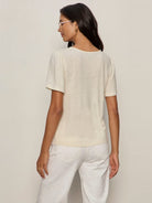 Sanctuary Womens Novelty Knit Tops Keyhole Flutter Tee