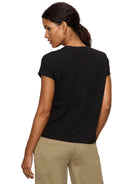 Sanctuary Womens Novelty Knit Tops Notched Muscle Tee