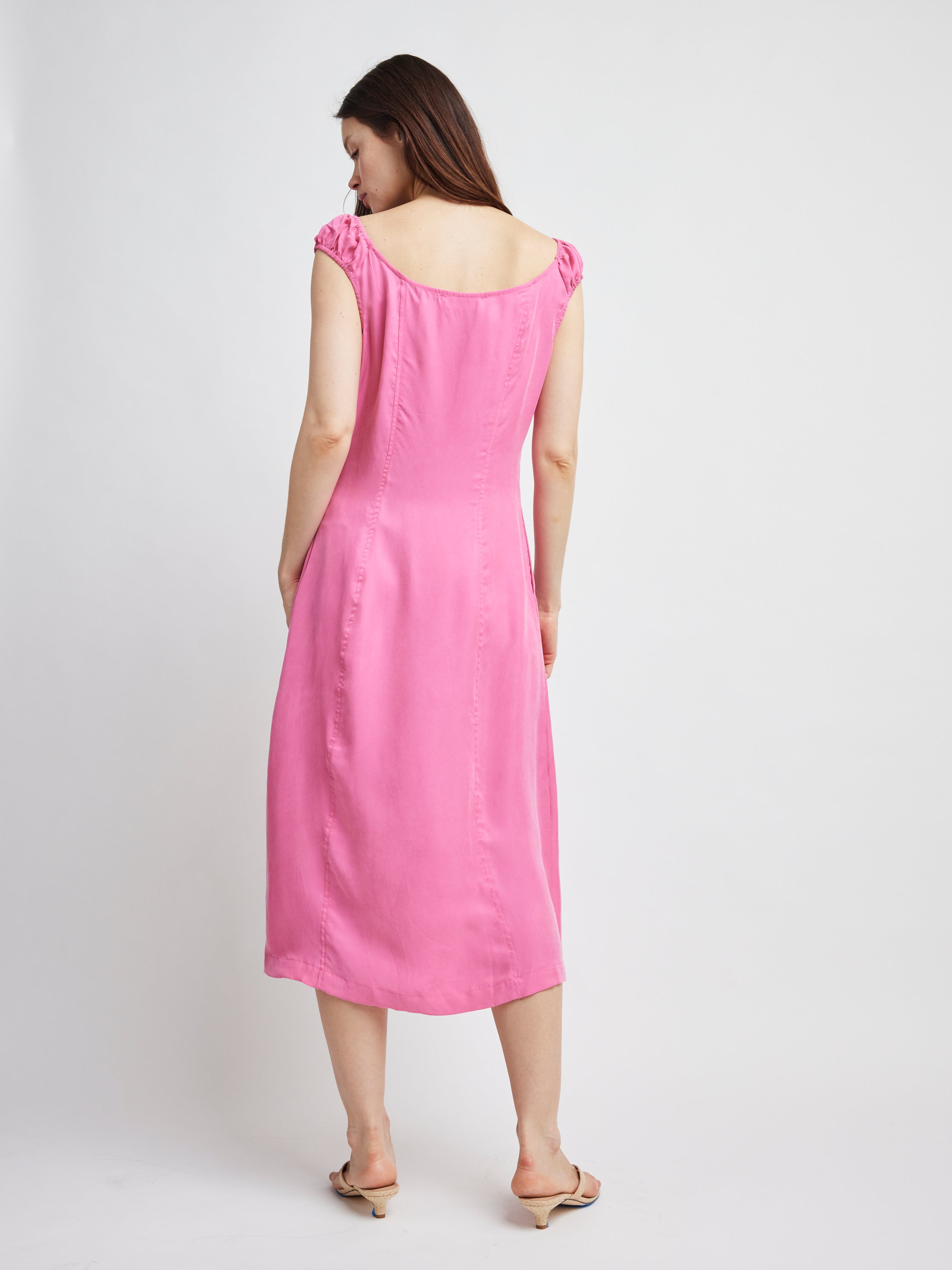 Self Contrast Womens Dresses Hallie Slim Front Buttoned Dress