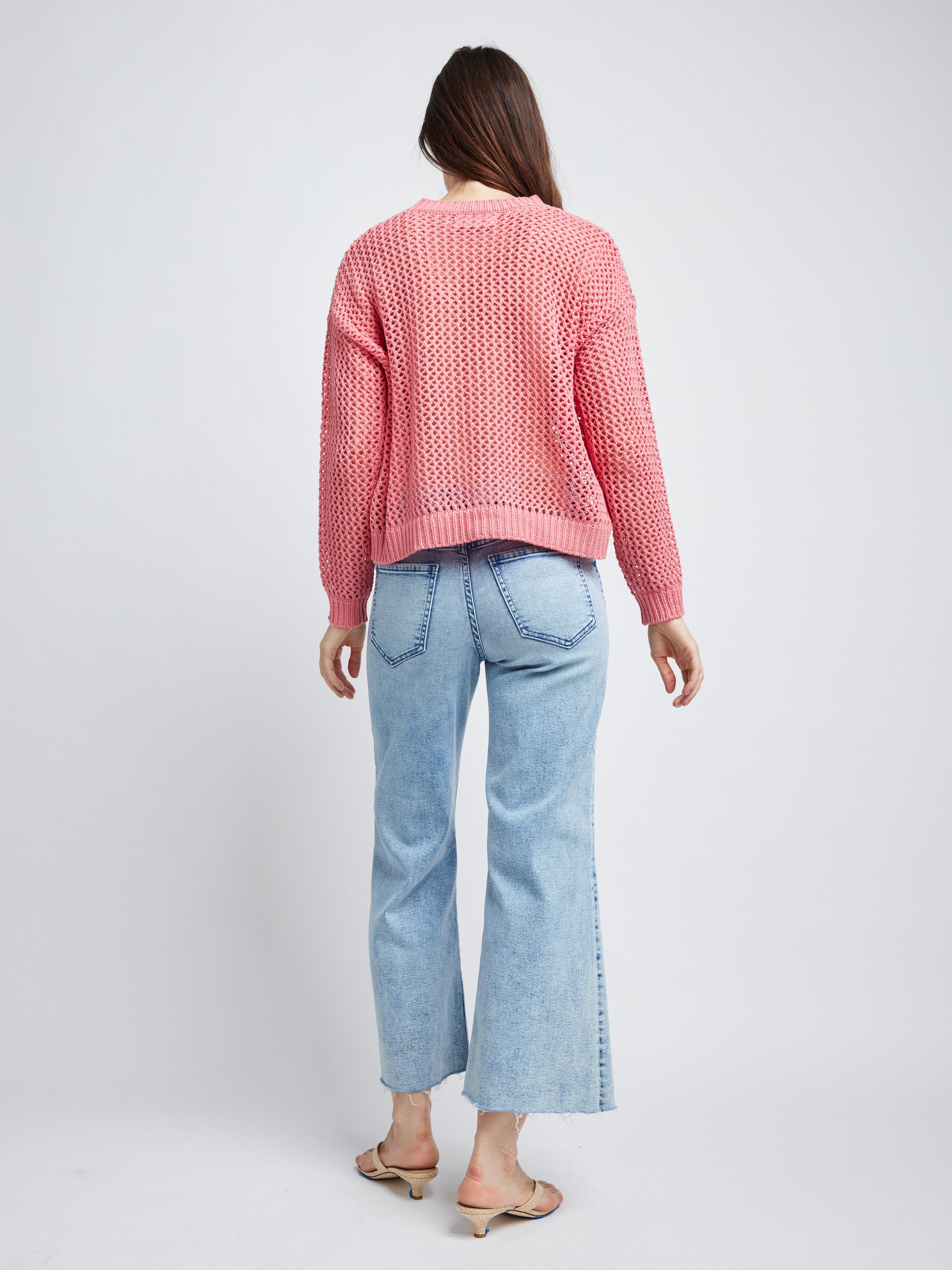 Self Contrast Womens Sweaters Alanna L/S Fishnet Sweater