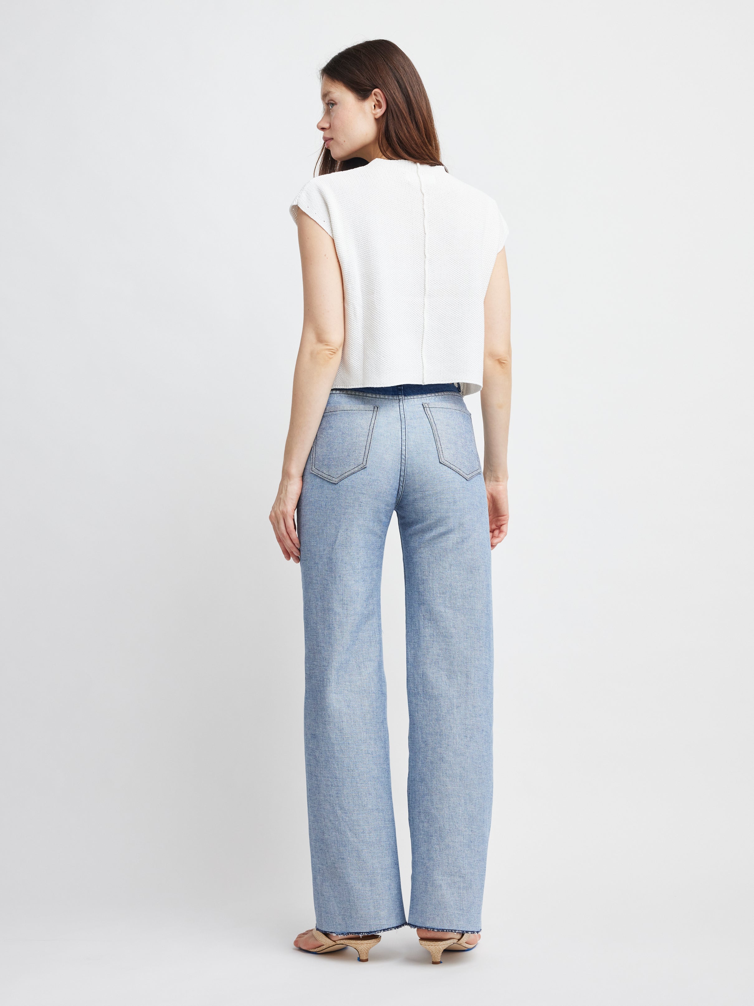 Self Contrast Womens Sweaters Gillian, Crop Sweater Tee