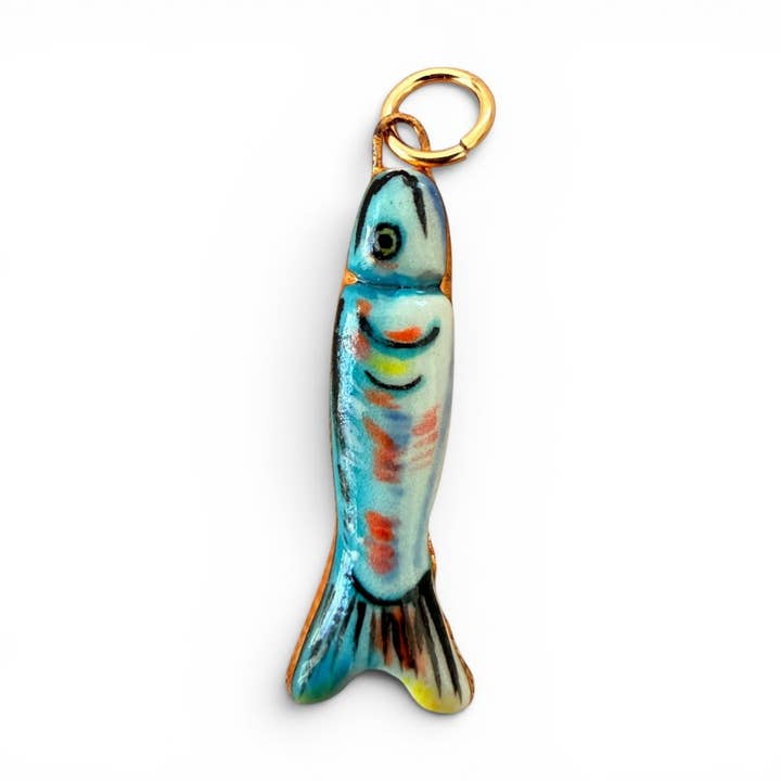 Shá Parlé Womens Jewelry Blue Rainbow Fish Charm