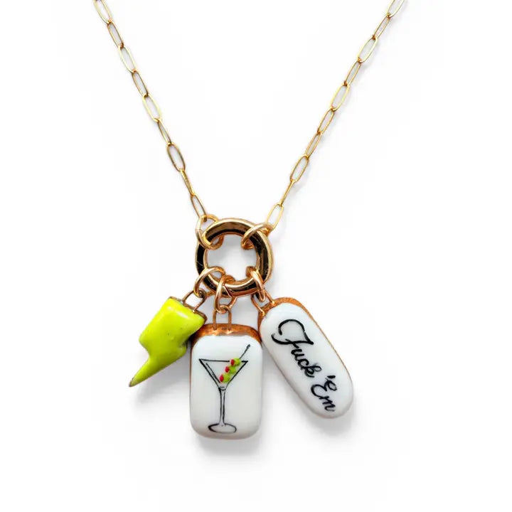Shá Parlé Womens Jewelry Martini Glass Charm - Rectangle
