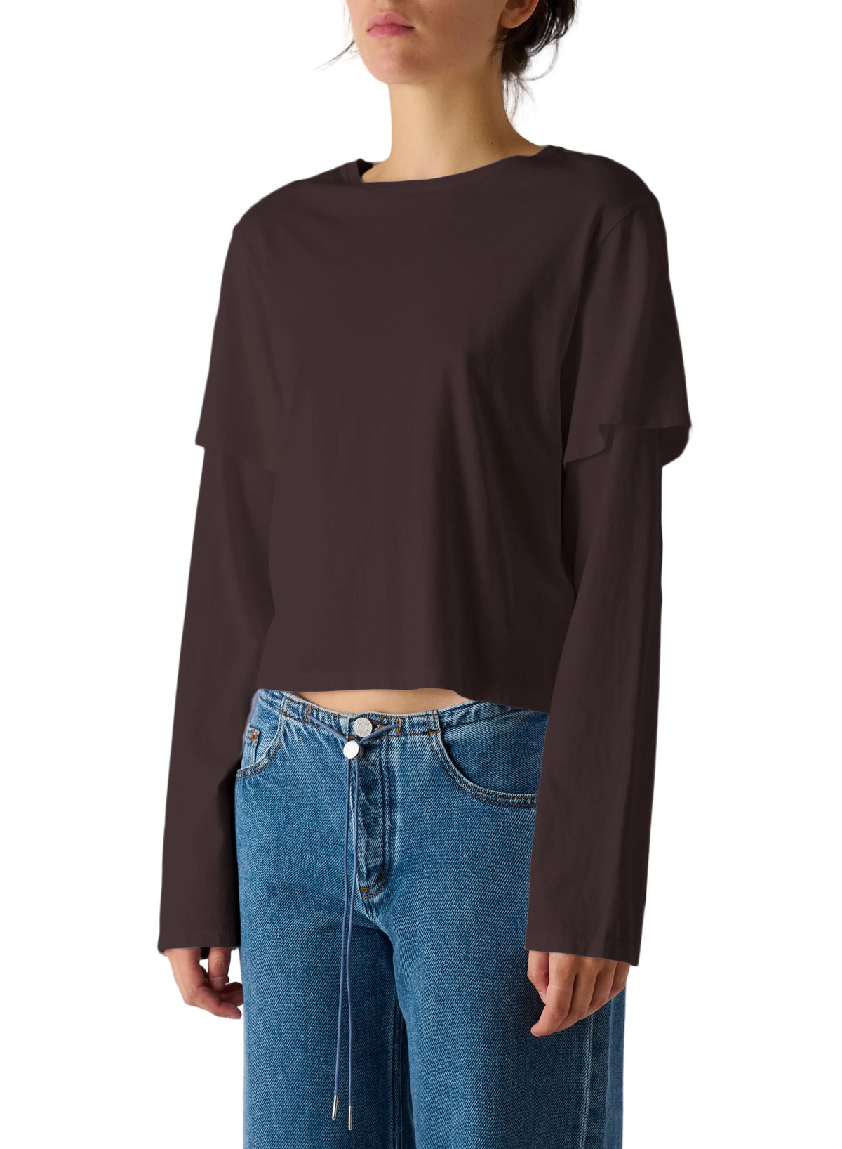 Still Here Womens Novelty Knit Tops XSmall / Chocolate 2Tee, image 1 of 3