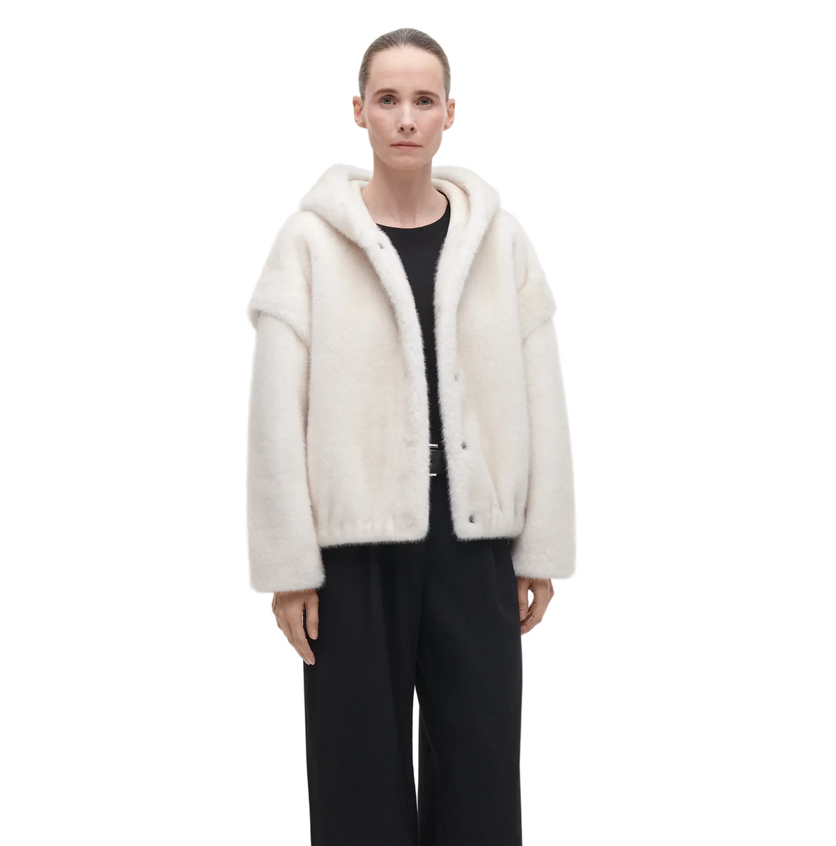 Studio AR Womens Jackets 34 / Ecru Isadee Faux Mink, image 2 of 2