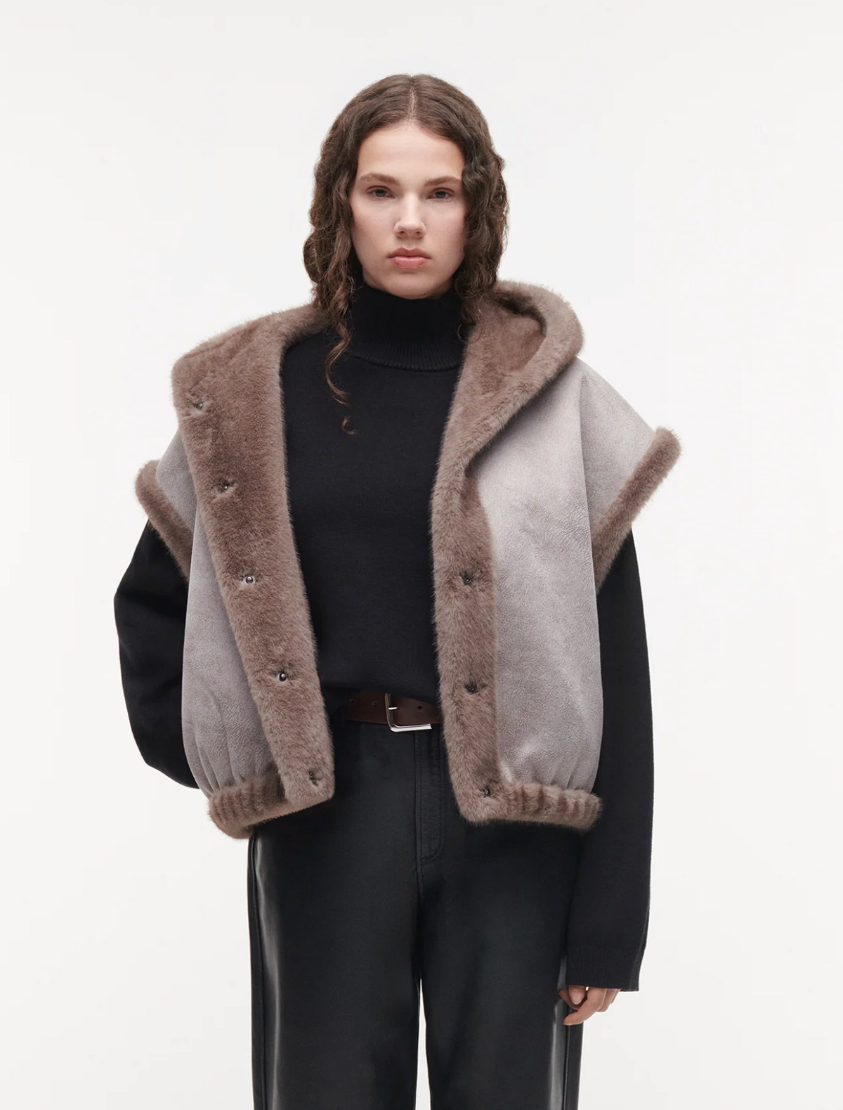 Studio AR Womens Jackets Olena Faux Mink, image 3 of 3