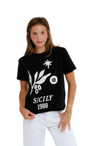 Sunny Somewhere Womens Novelty Knit Tops Sicily 1988 - Everyday Tee