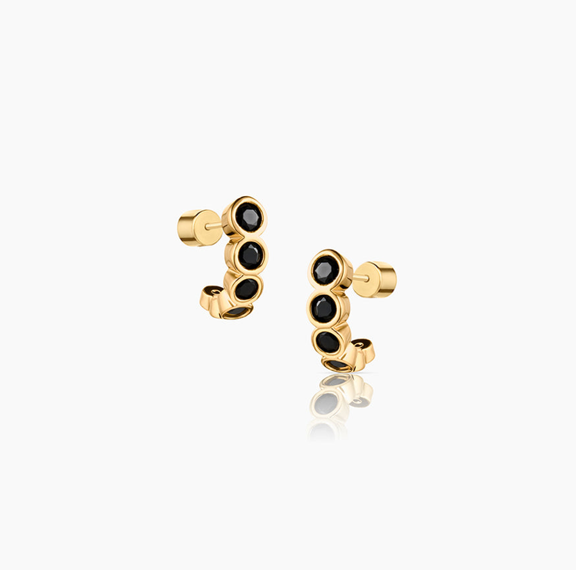 Thatch Womens Jewelry One Size / Unique Color Astrid Black Hoop Earrings