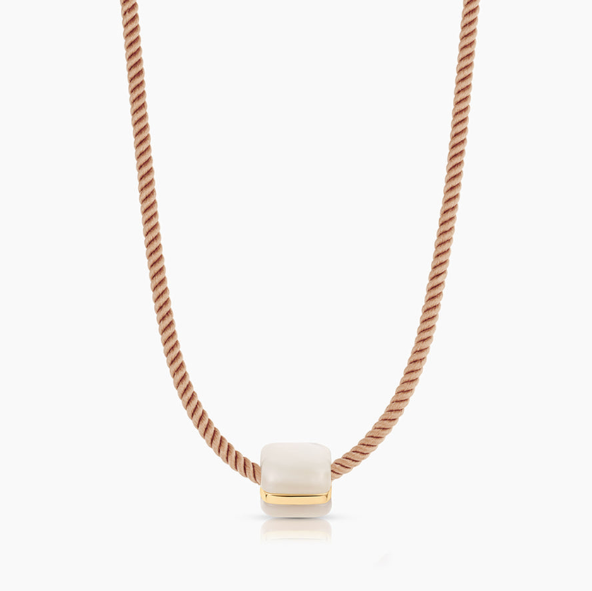 Thatch Womens Jewelry One Size / Unique Color CELINE MOTHER OF PEARL SILK CORD NECKLACE