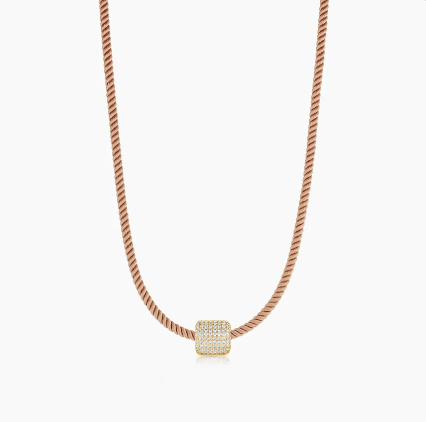 Thatch Celine Pavé Silk Cord Necklace
