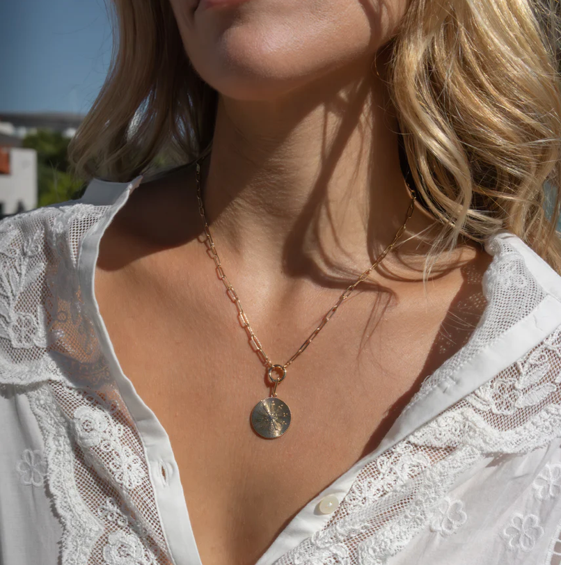Thatch Womens Jewelry Finn Charm Necklace - 18" - Gold