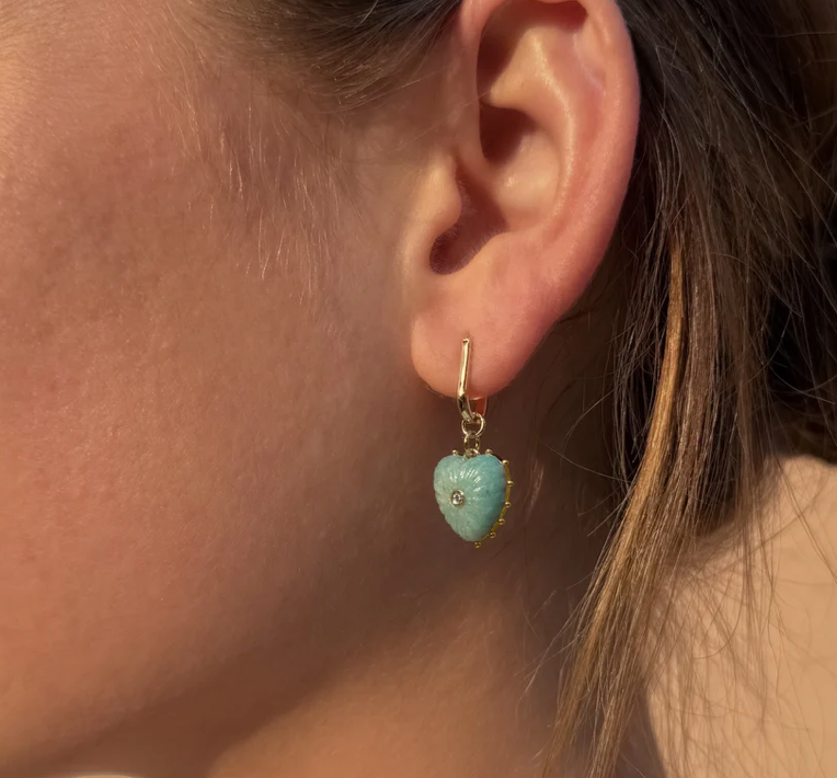 Thatch Womens Jewelry Isabel Amazonite Heart Earrings