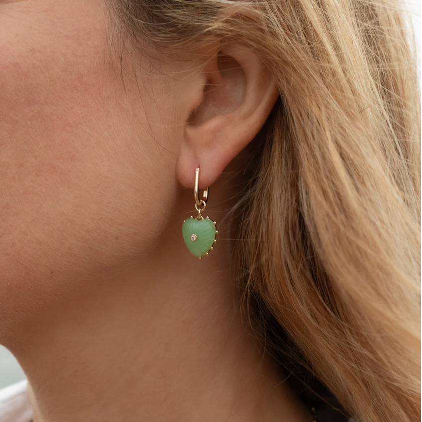 Thatch Womens Jewelry Isabel Chrysoprase Heart Earrings
