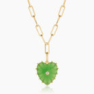Thatch Womens Jewelry Malene Light Green Jade Heart Clip Necklace