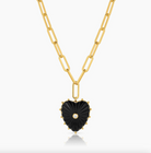Thatch Womens Jewelry Malene Onyx Heart Necklace
