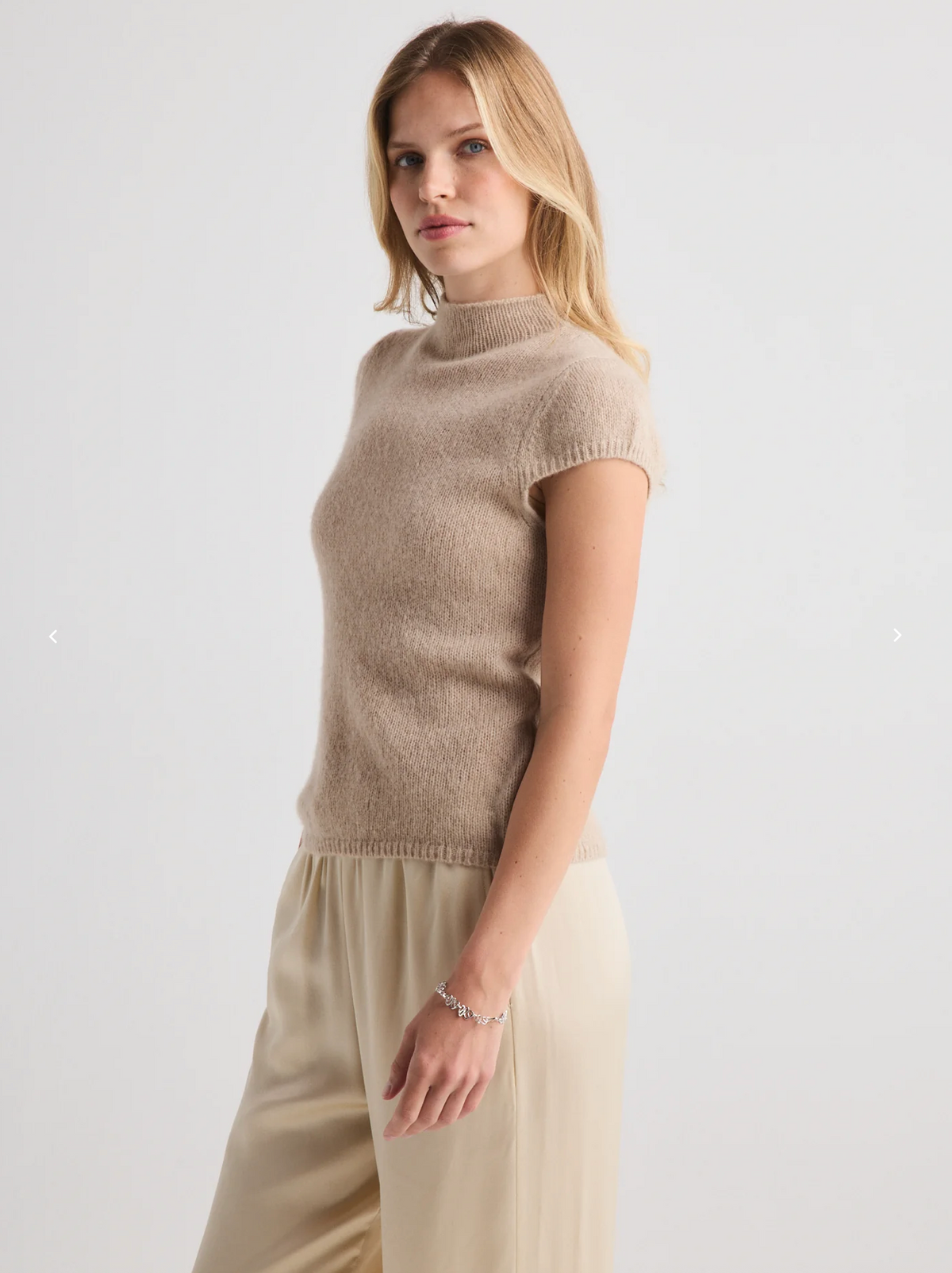 W Cashmere Brigitte Mock Neck S/S, image 3 of 6