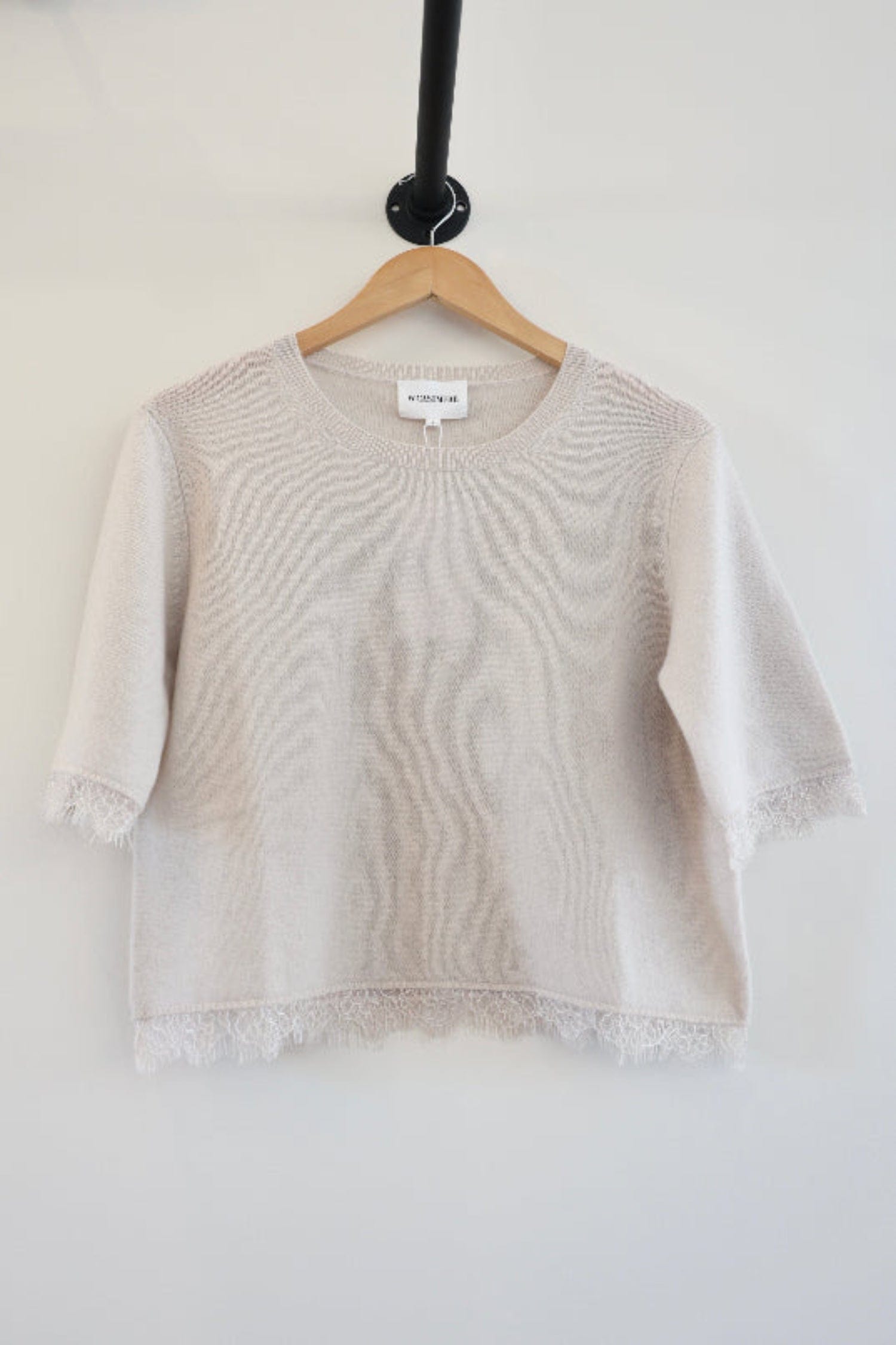 W Cashmere Womens Sweaters - Cashmere Clarisse S/S With Lace