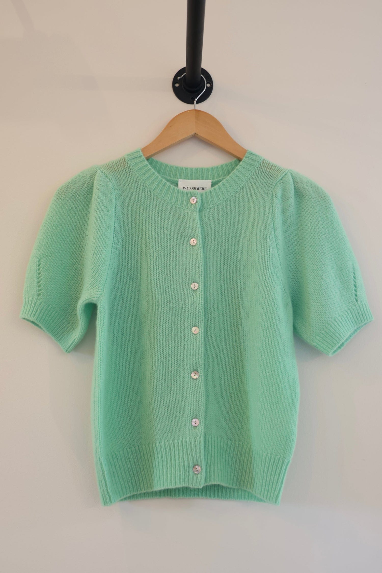 W Cashmere Womens Sweaters - Cashmere Sheila Puff-Sleeve S/S Cardigan