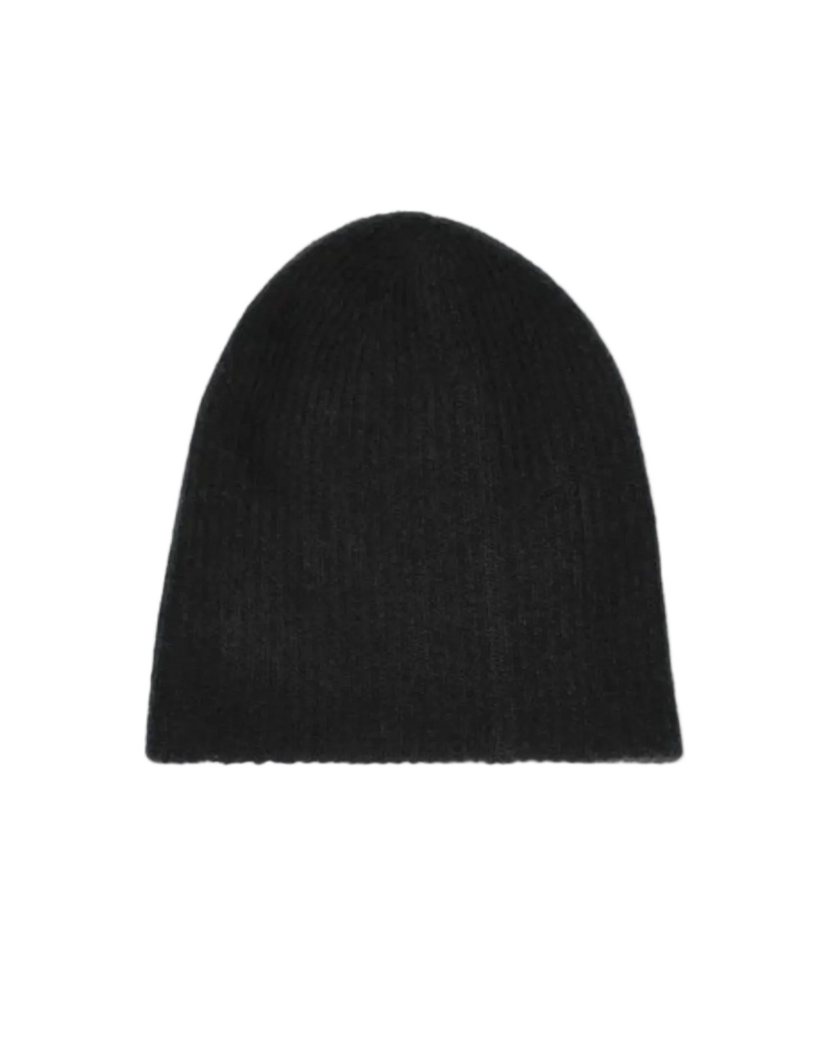 White & Warren Womens Accessories Black Cashmere Plush Rib Beanie, image 1 of 6