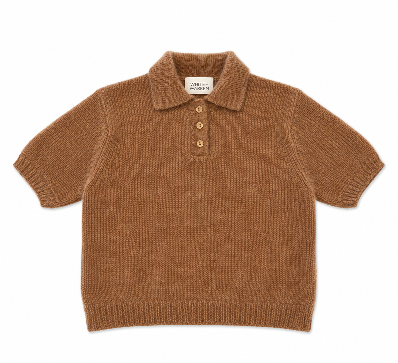 White & Warren Womens Novelty Tops Mohair Blend Polo