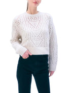White & Warren Womens Sweaters - Cashmere XSmall / Ivory Cashmere Blend Crewneck