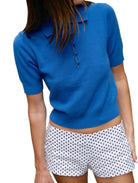 White & Warren Womens Sweaters - Cashmere Cashmere Button Polo