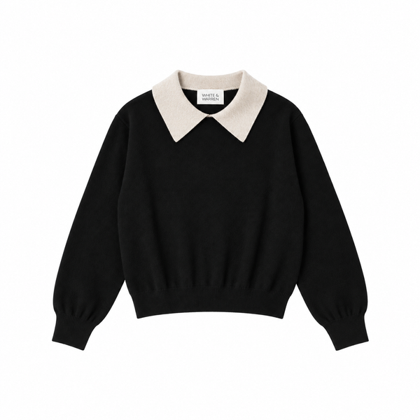 Cashmere Contrast Collar Sweater