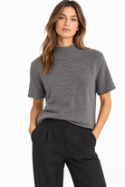 White & Warren Womens Sweaters - Cashmere Cashmere Mockneck Tee