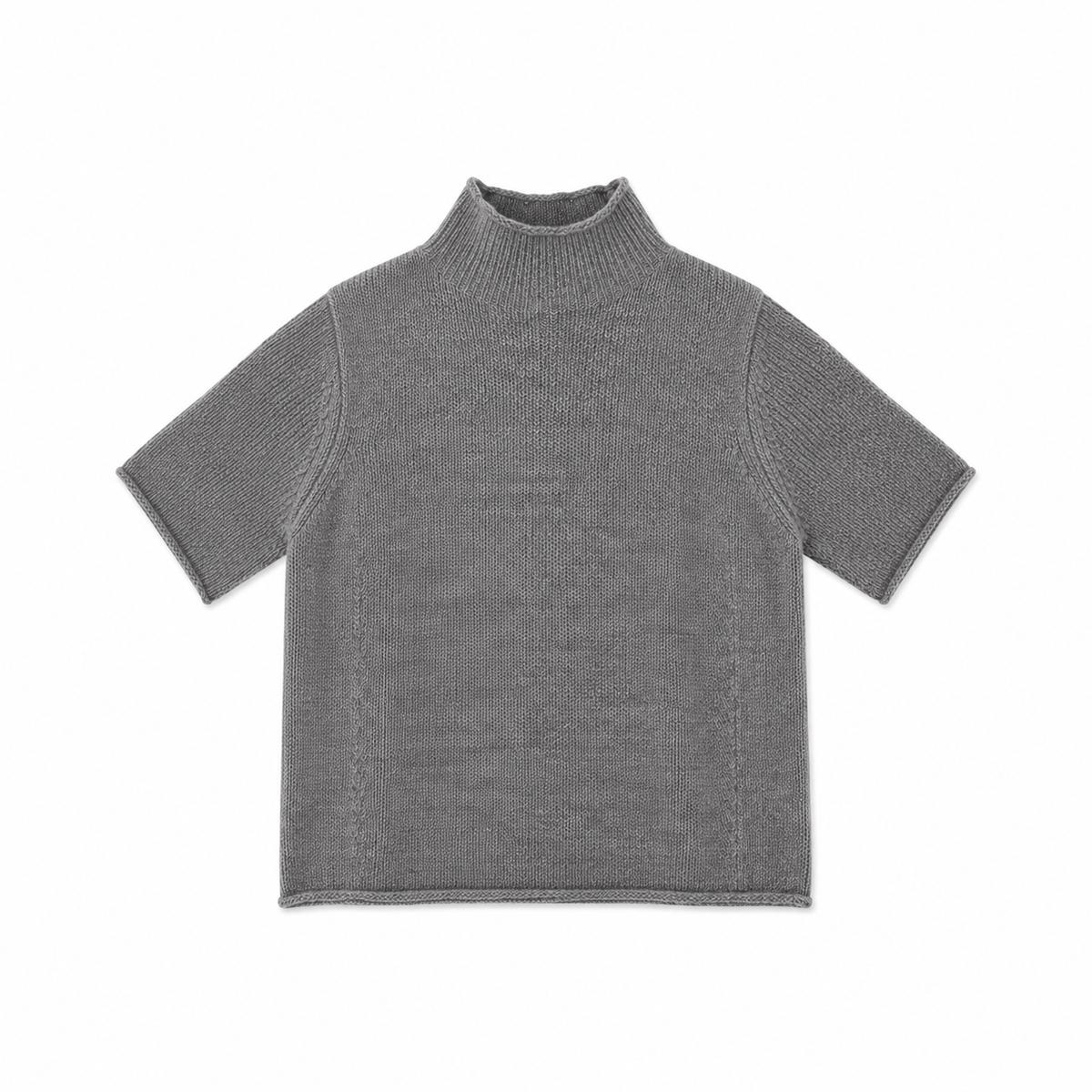 White & Warren Womens Sweaters - Cashmere XSmall / Graphite Heather Cashmere Mockneck Tee