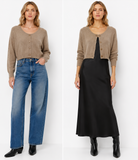 White & Warren Womens Sweaters - Cashmere Cashmere Scoop Cropped Cardigan