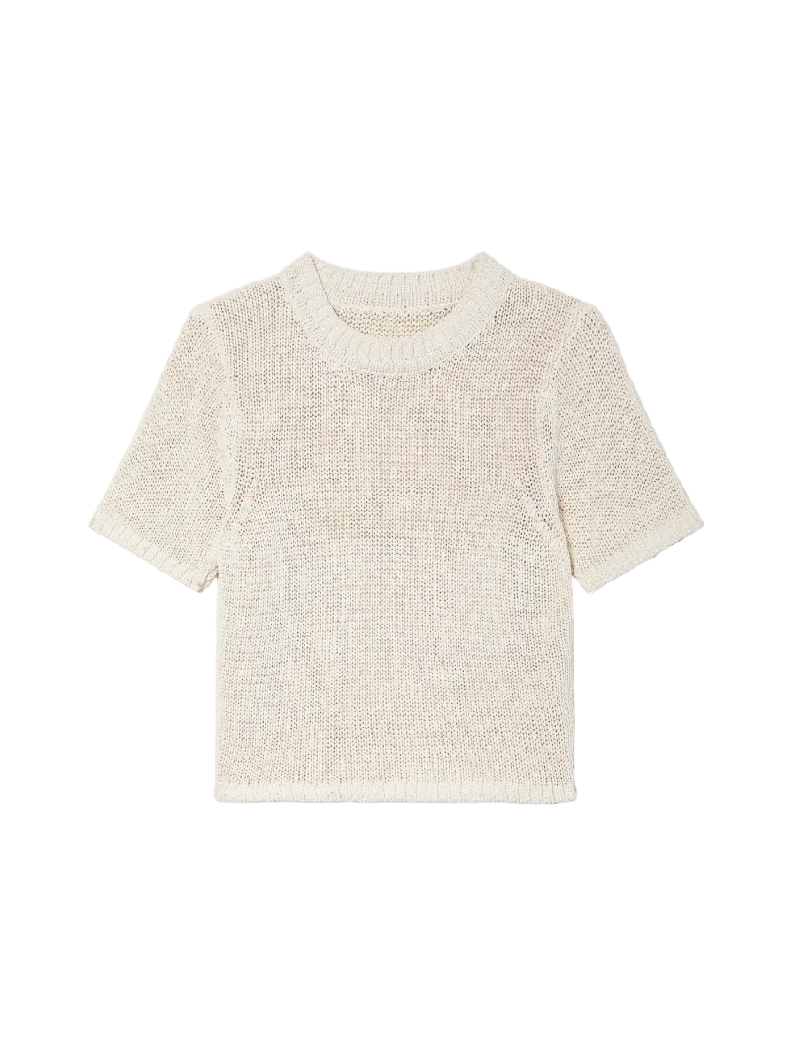 White & Warren Womens Sweaters Luxe Organic Cotton T Shirt