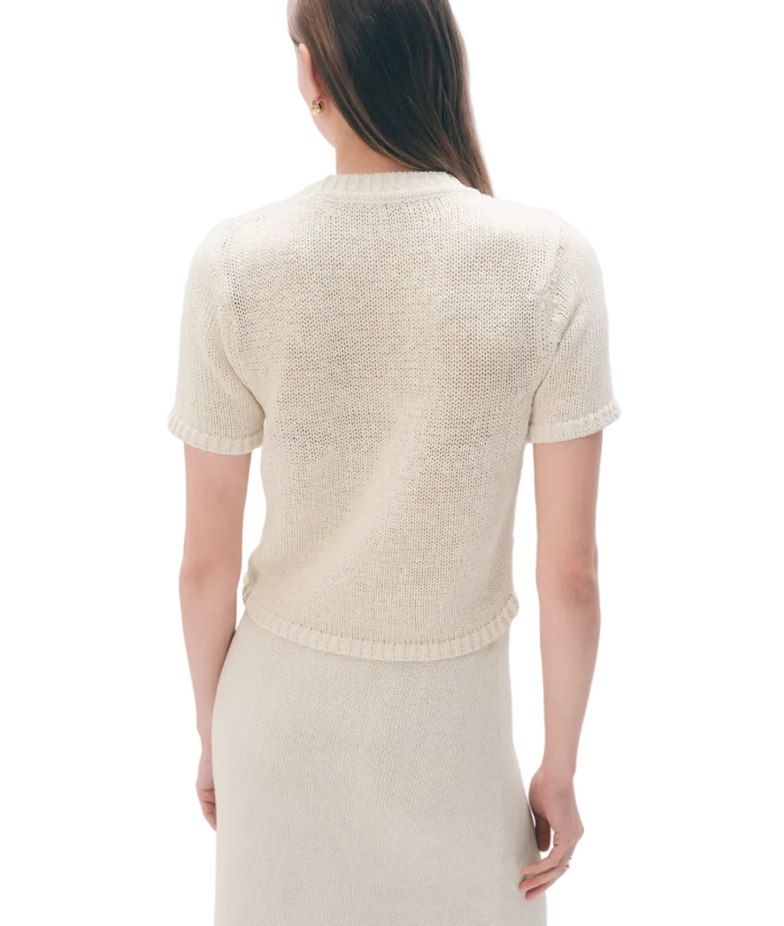 White & Warren Womens Sweaters Luxe Organic Cotton T Shirt