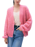 White & Warren Womens Sweaters Mohair Luxe Cardigan