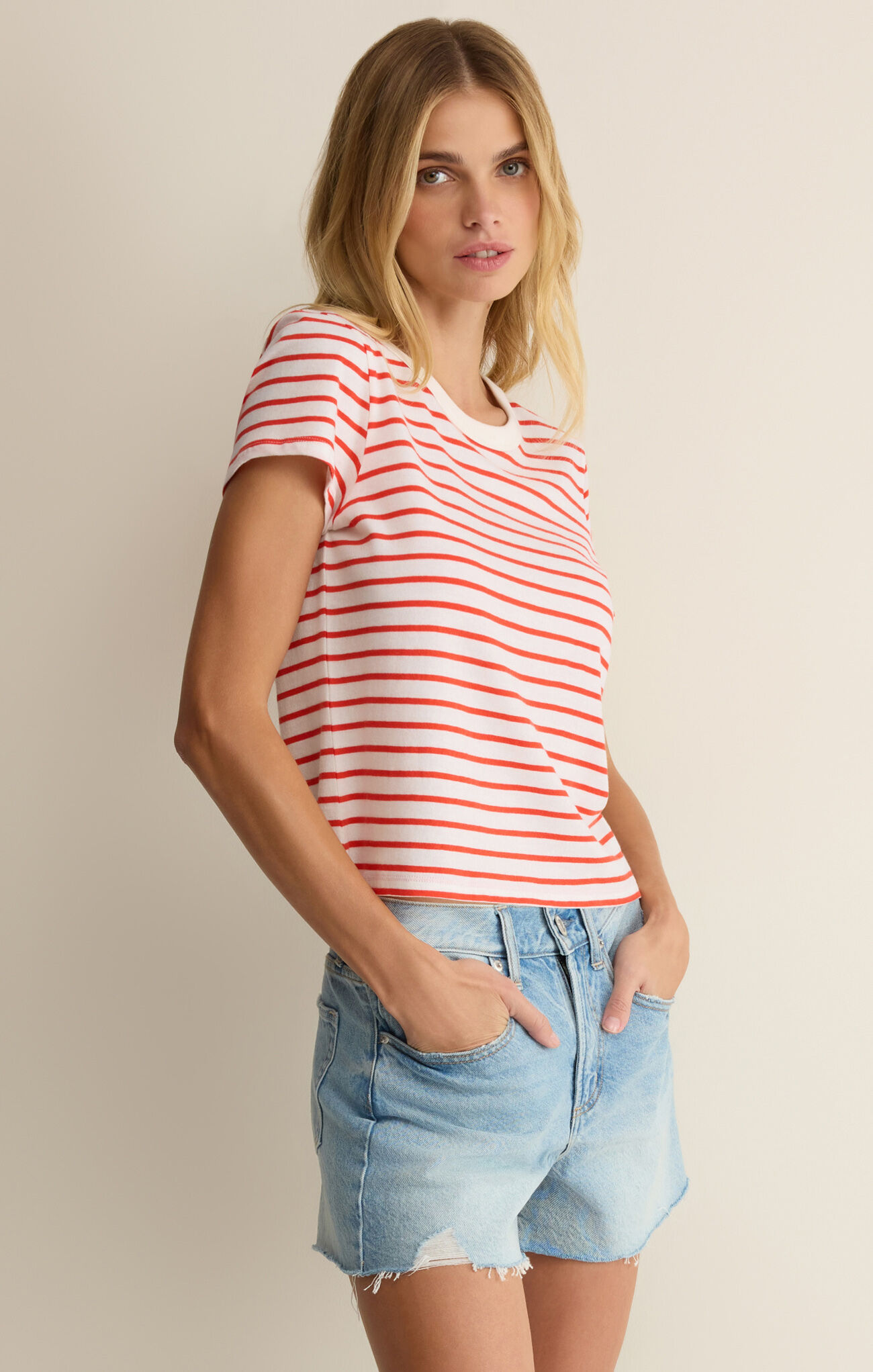 Z Supply Womens Basics Junie Striped Tee