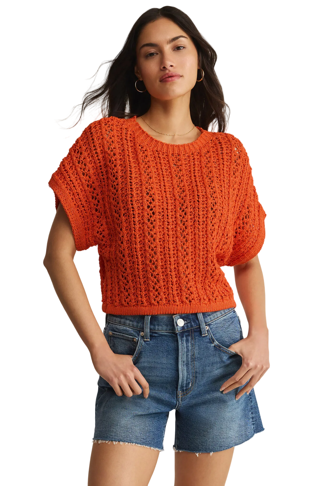 Z Supply Womens Novelty Tops Ballast Crochet Top