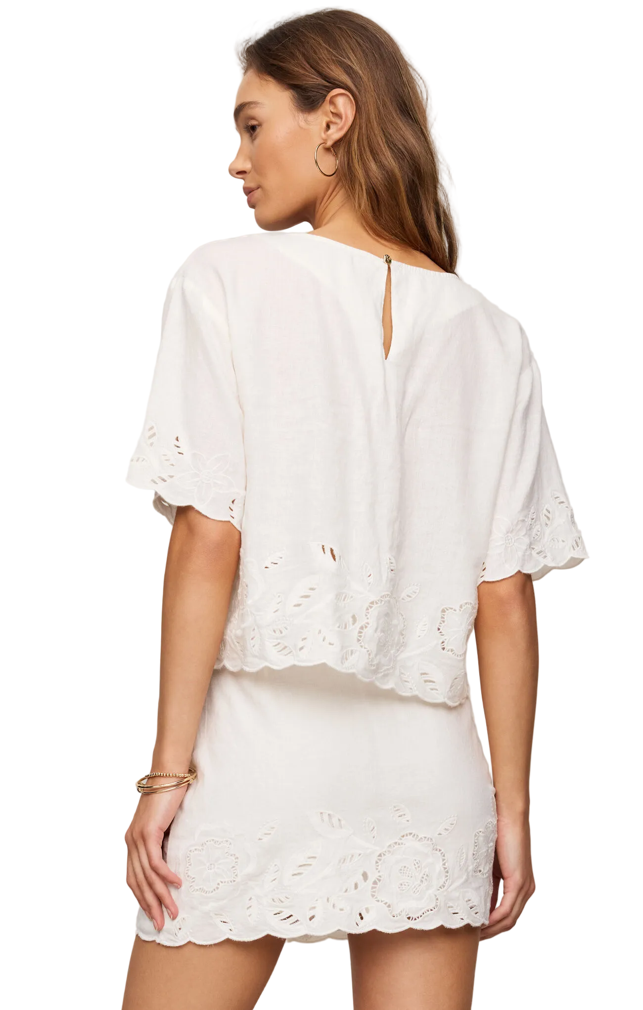 Z Supply Womens Novelty Tops Daya Embroidered Top