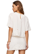 Z Supply Womens Novelty Tops Daya Embroidered Top