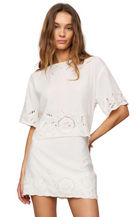 Z Supply Womens Novelty Tops XSmall / White Daya Embroidered Top
